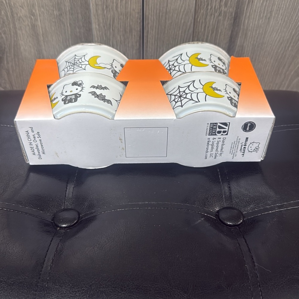 New Hello Kitty Halloween Skeleton Set Of 4 Round Ramekins In Unopened Package - Picture 8 of 8